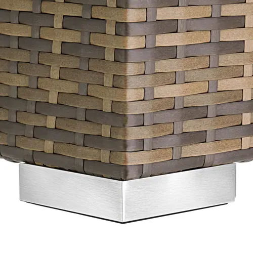 Lot De 2 Bains De Soleil Avec Table De Rangement En Rotin Et Aluminium