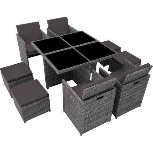 Salon De Jardin Manhattan 8 Places Avec 2 Sets De Housses + Housse De Protection