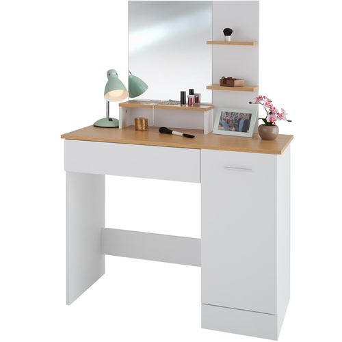 Coiffeuse Table De Maquillage Avec Miroir Blanc
