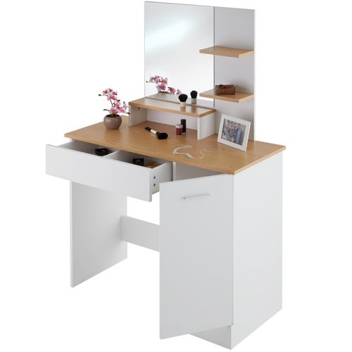 Coiffeuse Table De Maquillage Avec Miroir Blanc