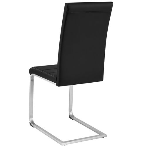 Lot 6 Chaises Salle À Manger Rembourrées Dossier Ergonomique Pieds Métal Noir 41x52x99cm