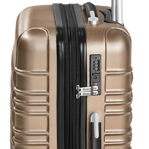 Set De Valises Trolley Rigides 4 Parties En Plastique Abs Robuste