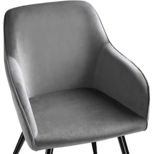 Lot De 6 Chaise Style Scandinave Marilyn En Polyuréthane Gris/noir