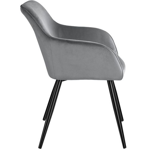 Lot De 6 Chaise Style Scandinave Marilyn En Polyuréthane Gris/noir