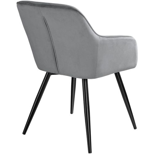 Lot De 6 Chaise Style Scandinave Marilyn En Polyuréthane Gris/noir