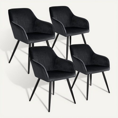 Lot De 4 Chaise Style Scandinave Marilyn En Polyuréthane Noir