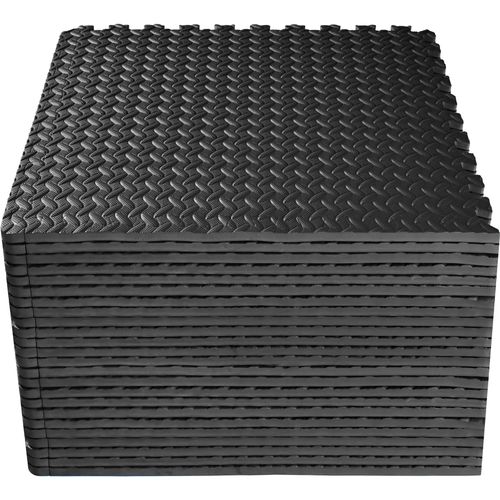 Ensemble De 24 Dalles Carrées En Mousse Eva Noir