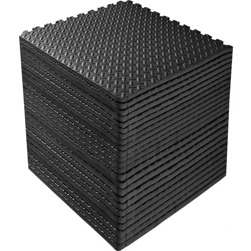 Ensemble De 24 Dalles Carrées En Mousse Eva Noir