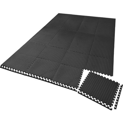 Ensemble De 24 Dalles Carrées En Mousse Eva Noir