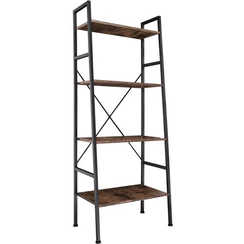 étagère Bibliothèque Anti-basculement En Panneau De Fibres Bois Foncé