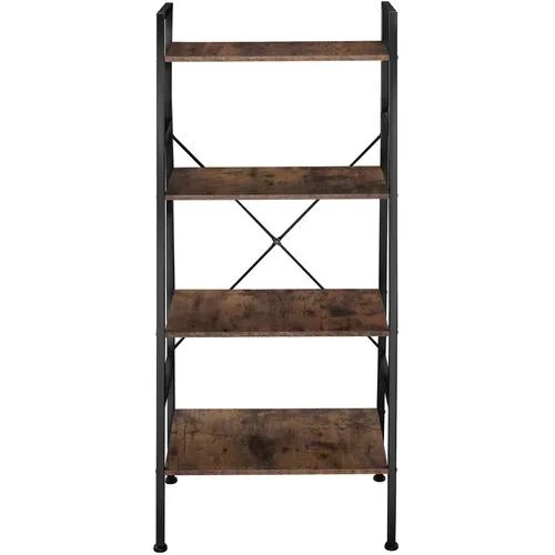 étagère Bibliothèque Anti-basculement En Panneau De Fibres Bois Foncé