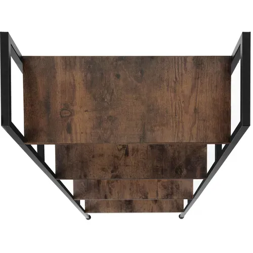 étagère Bibliothèque Anti-basculement En Panneau De Fibres Bois Foncé