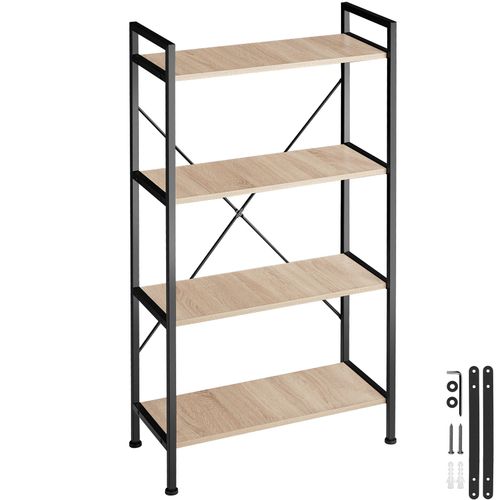 étagère Leeds En Bois Mdf Bois Clair Industriel, Chêne Sonoma