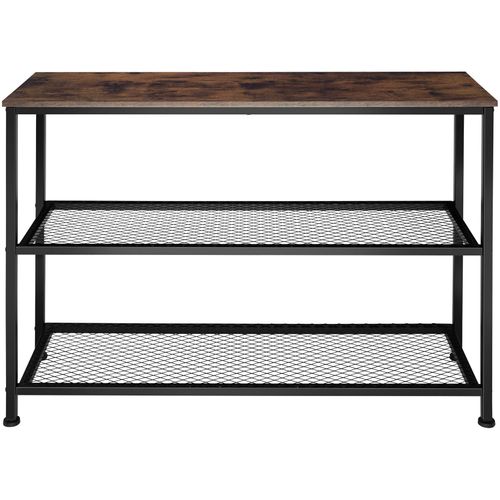 1 Console Bristol En Bois Mdf Bois Foncé Industriel, Rustique
