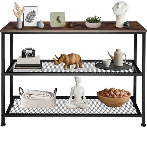 1 Console Bristol En Bois Mdf Bois Foncé Industriel, Rustique