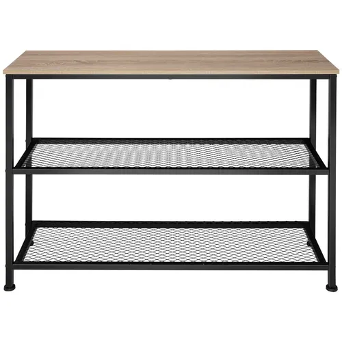 Console Style Industriel 100x30x81 Cm En Panneau De Fibres Bois Clair