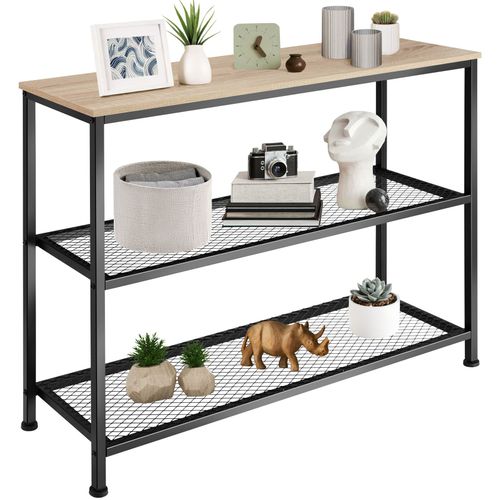 Console Style Industriel 100x30x81 Cm En Panneau De Fibres Bois Clair