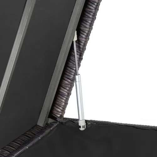 Coffre De Jardin Pour Coussins Kiruna En Résine Tressée, Acier Marron