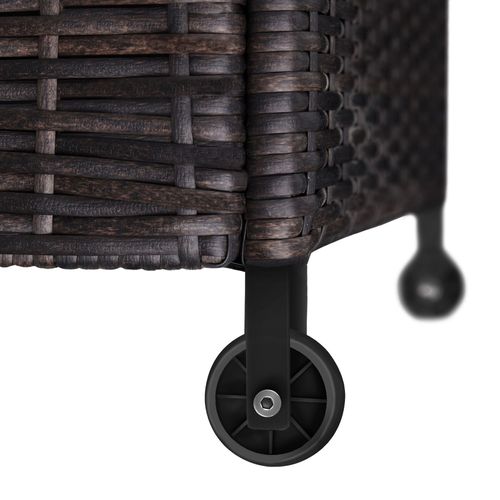 Coffre De Jardin Pour Coussins Kiruna En Résine Tressée, Acier Marron