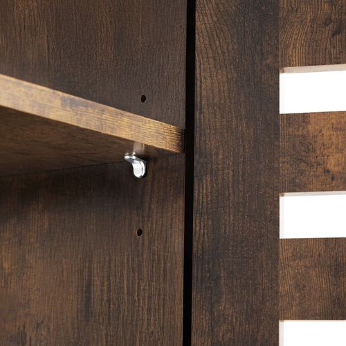 1 Armoire D'appoint Cork En Bois Mdf Bois Foncé Industriel, Rustique