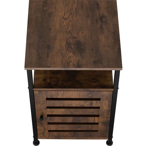 1 Armoire D'appoint Cork En Bois Mdf Bois Foncé Industriel, Rustique