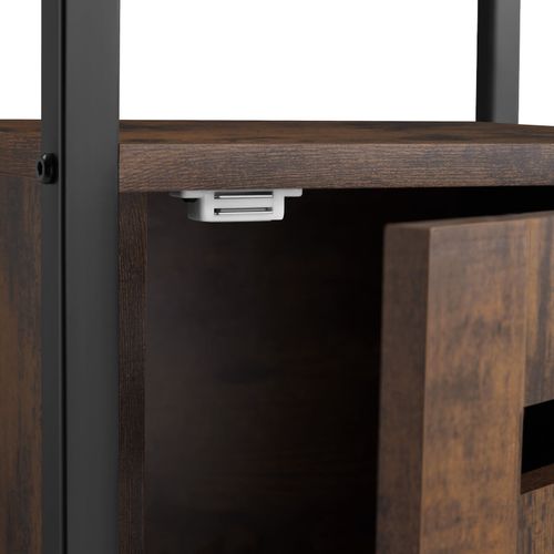 1 Armoire D'appoint Cork En Bois Mdf Bois Foncé Industriel, Rustique