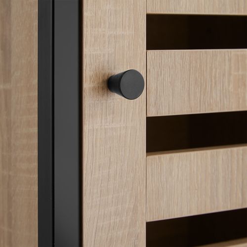 Armoire D'appoint Durham En Bois Mdf Bois Clair Industriel, Chêne Sonoma