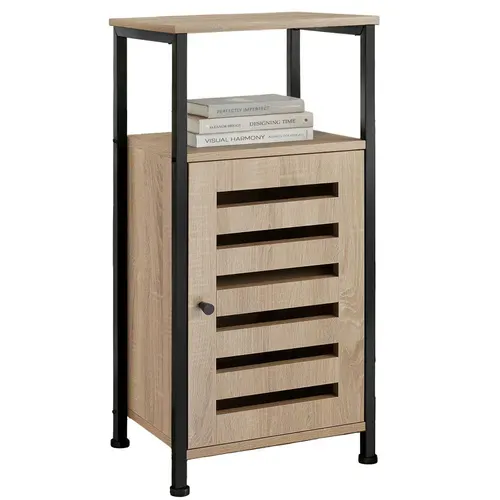 Armoire D'appoint Durham En Bois Mdf Bois Clair Industriel, Chêne Sonoma