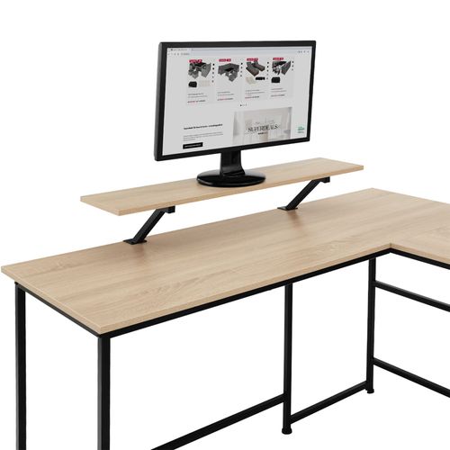 1 Bureau Melrose En Bois Mdf Bois Clair Industriel, Chêne Sonoma