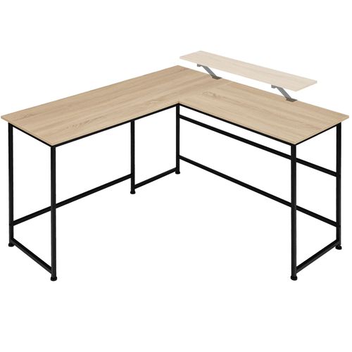 1 Bureau Melrose En Bois Mdf Bois Clair Industriel, Chêne Sonoma