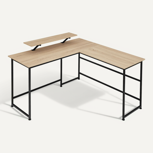 1 Bureau Melrose En Bois Mdf Bois Clair Industriel, Chêne Sonoma