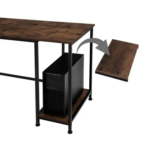 Bureau Hamilton En Bois Mdf Bois Foncé Industriel, Rustique