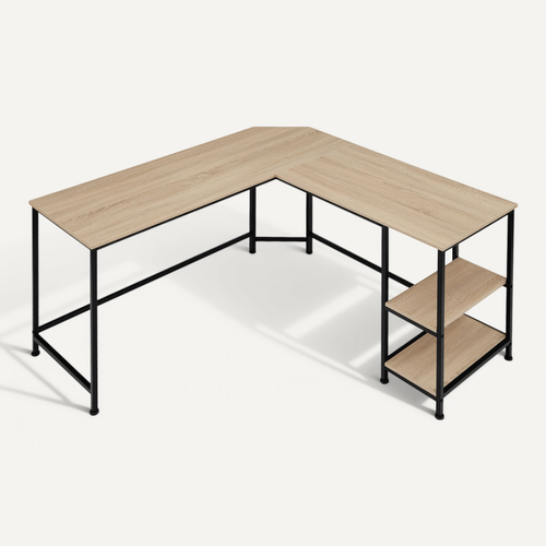 1 Bureau Hamilton En Bois Mdf Bois Clair Industriel, Chêne Sonoma