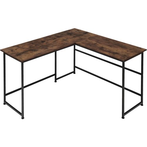 Bureau En Panneau De Fibres Avec étagère Stockage Bois Foncé