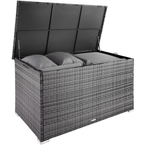 Coffre De Jardin Structure En Aluminium 145x82,5x79,5cm 750l Résine Tressée Uv