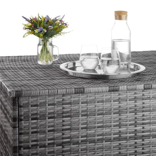 Coffre De Jardin Structure En Aluminium 145x82,5x79,5cm 750l Résine Tressée Uv