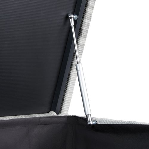 1 Coffre De Jardin Caisse De Rangement Pour Coussins Oslo En Résine Tressée, Aluminium Gris Clair