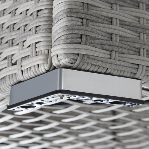 1 Coffre De Jardin Caisse De Rangement Pour Coussins Oslo En Résine Tressée, Aluminium Gris Clair