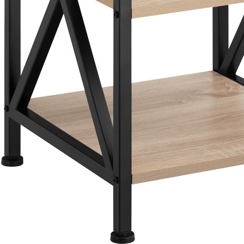 Table D'appoint Nottingham En Bois Mdf Bois Clair Industriel, Chêne Sonoma