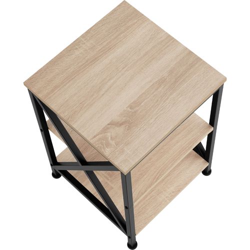 Table D'appoint Nottingham En Bois Mdf Bois Clair Industriel, Chêne Sonoma