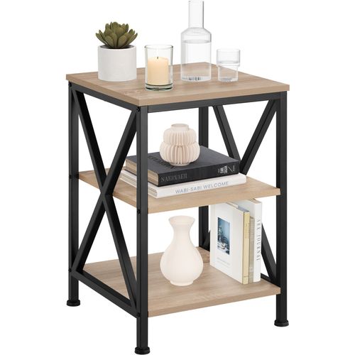 Table D'appoint Nottingham En Bois Mdf Bois Clair Industriel, Chêne Sonoma