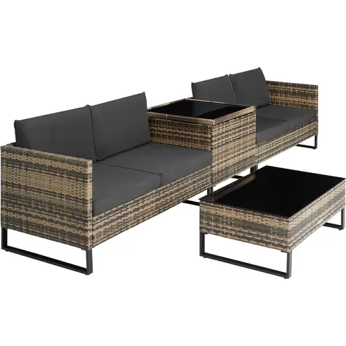 Canapé De Jardin Lounge En Rotin Marron Naturel  128.5 X 66 X 63.5 Cm