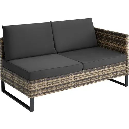 Canapé De Jardin Lounge En Rotin Marron Naturel  128.5 X 66 X 63.5 Cm