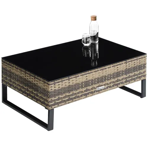 Canapé De Jardin Lounge En Rotin Marron Naturel  128.5 X 66 X 63.5 Cm