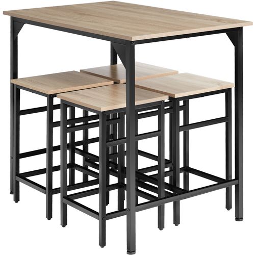 1 Ensemble Table De Bistrot édimbourg En Bois Mdf Bois Clair Industriel, Chêne Sonoma