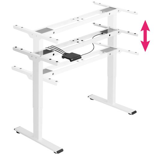 Bureau Assis Debout Avec Réglage électrique De La Hauteur Blanc