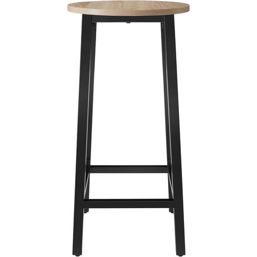 Lot De 2 Tabourets De Bar En Bois Et Acier Hauteur 66 Cm Bois Clair