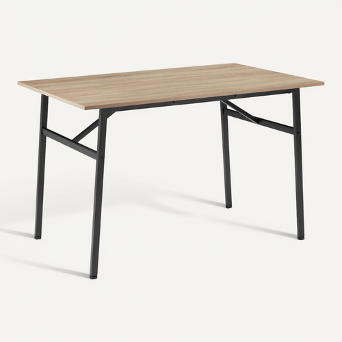1 Table De Salle À Manger Swansea En Bois Mdf Bois Clair Industriel, Chêne Sonoma