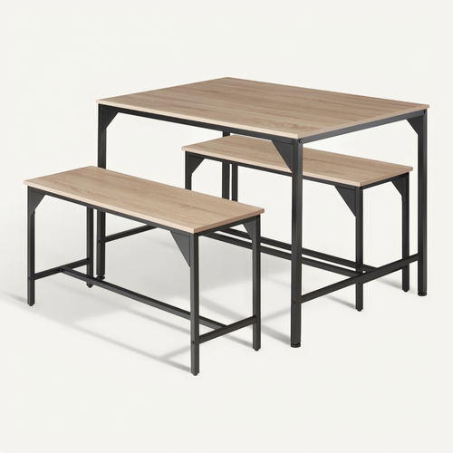 1 Ensemble Chaises De Salle À Manger Bolton En Bois Mdf Bois Clair Industriel, Chêne Sonoma