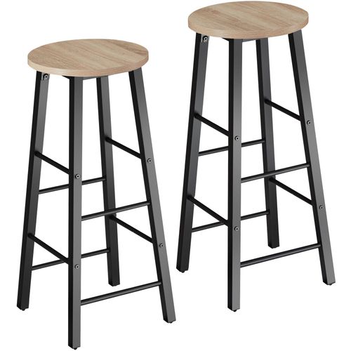 Lot De 2 Tabourets De Bar En Panneau Aggloméré 72,5 Cm Bois Clair